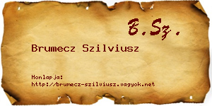 Brumecz Szilviusz névjegykártya